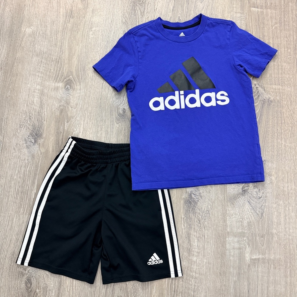 adidas Tee with Black Short Set Size Youth Small/8